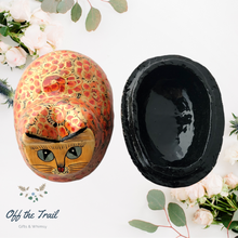 Load image into Gallery viewer, Orange Wooden Paradise Cat Ring Puzzle Box - Off The Trail Gifts
