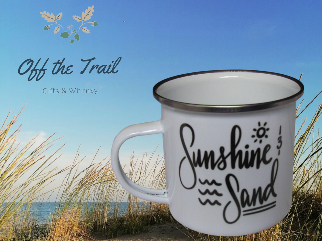 White Sunshine and Sand Camp Mug - Off The Trail Gifts