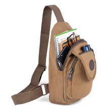 Load image into Gallery viewer, Brown Crossbody Canvas Sling Bag Backpack with Adjustable Strap - Off The Trail Gifts
