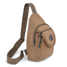 Load image into Gallery viewer, Brown Crossbody Canvas Sling Bag Backpack with Adjustable Strap - Off The Trail Gifts
