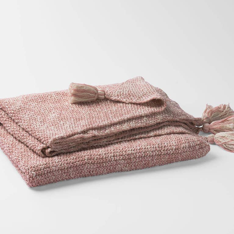 Coral 100% Organic Cotton Moss Knit Throw Blanket - Off The Trail Gifts