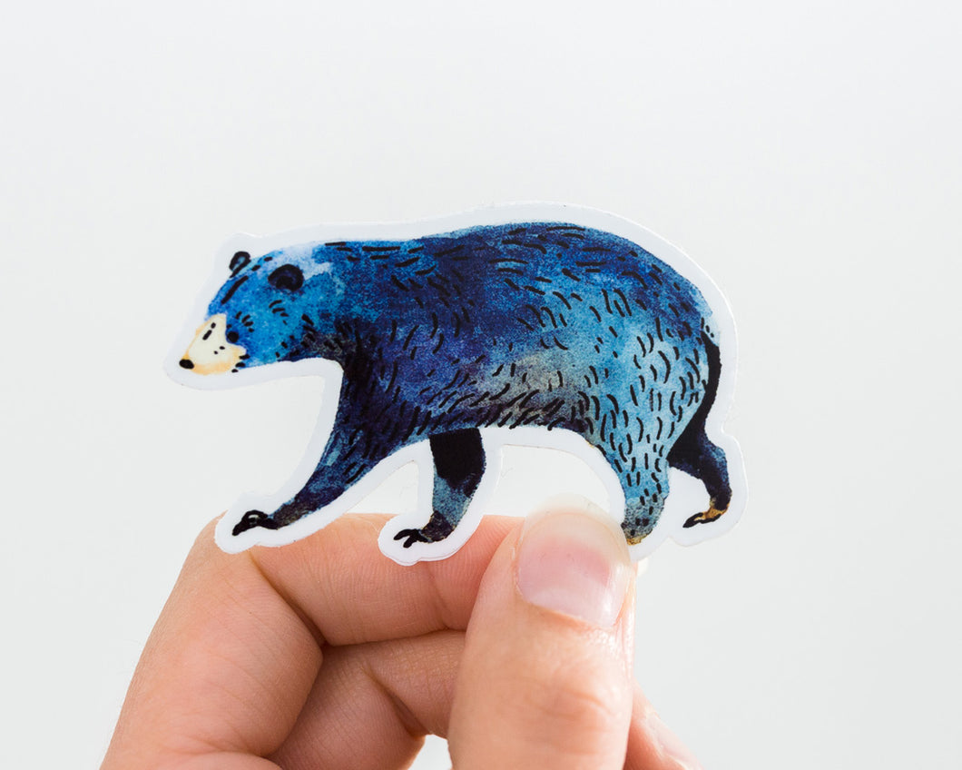 Blue Bear Animal Vinyl Decor Sticker - Off The Trail Gifts