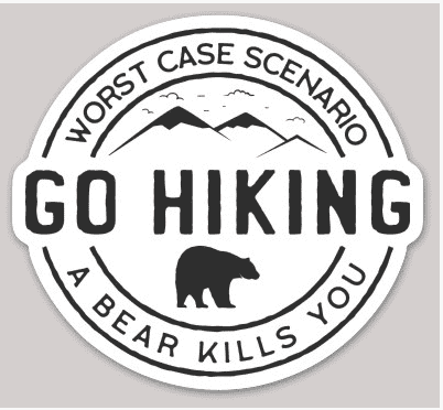 Bear Go Hiking Mountain Vinyl Sticker - Off The Trail Gifts