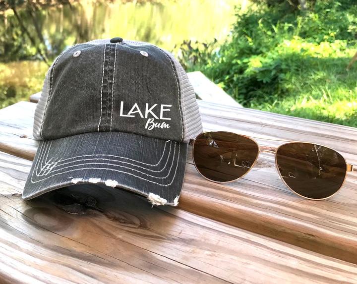 Lake Bum Cap Distressed Vintage Mesh Hat - Off The Trail Gifts
